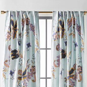 ONE (1) Anthropologie Embroidered Velvet Elan Curtain Panel, 50" wide x 96" long